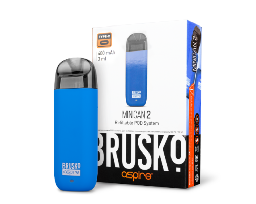 Купить Перезаправляемая Под-Система Бруско Миникан 2 (Brusko Minican 2) 400 mah, Синий по оптовой цене